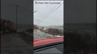 January storm floods Deer Isle Causeway in Maine #storm #weather #maine #winter #flooding