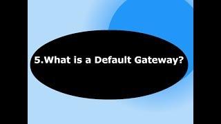 What is default gateway?