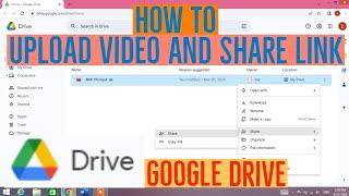 How to Upload Video and Share Link in Google Drive  Upload Video On Google Drive and Share Link