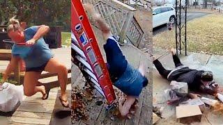 Hilarious Porch Slips and CCTV Fails   FailArmy May Rewind