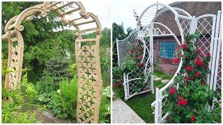 Garden decor with arches made of wood and metal Examples of small architectural forms