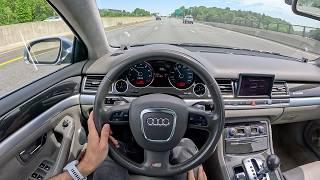 Driving The 2007 Audi S8 - 5.2L V10 Lamborghini Limo POV Binaural Audio