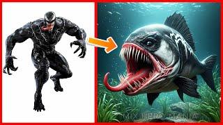 AVENGERS but PIRANHA  all Marvel & DC characterS 2024 #AI #superheroes