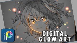 How to make GLOW ART on PHONE  Mami Nanami - Glow art TUTORIAL  IbisPaintX