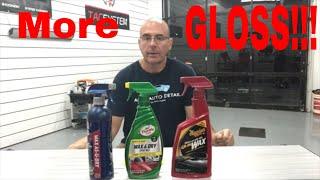 More GLOSS High Readings  Wax As You Dry Comparison Turtle WaxMeguiarsEagle One