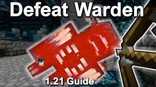 KILL Warden INSTANTLY Minecraft  1.21 Hardcore NO ARMORPOTIONS  How to Kill Warden in Minecraft