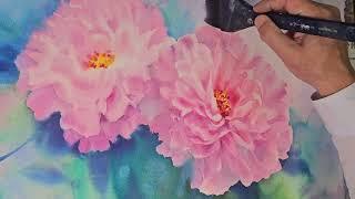 How to paint peony with  watercolor 水彩畫牡丹花