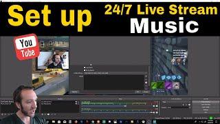 How to set up a 247 live stream For music or reruns VLC + OBS