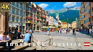 Innsbruck Austria   A Beautiful  Summer ️ City Walking Tour  4K 60 fps  Exploring the City