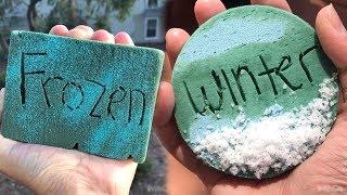 CRUSHING FLORAL FOAM WET Vs DRY AND FROZEN FLORAL FOAM SATISFYING ASMR