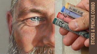 How to Mix SKIN TONES using PASTEL Sticks & Pencils  Portrait Study... Narrated Tutorial.