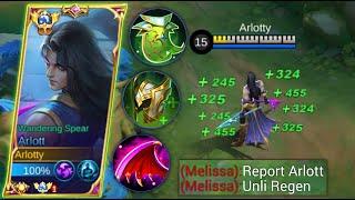 GLOBAL ARLOTT LIFESTEAL BUILD UNLIMITED HP REGEN HACK You must try this  MLBB