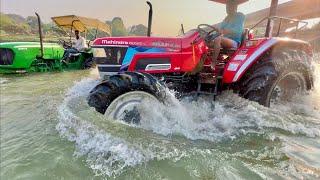 Full of Fun washing my Tractors in River Mahindra Arjun NOVO 605  Sonalika 60 Rx  John Deere