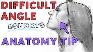 Draw The Head From A Difficult Angle  #shorts