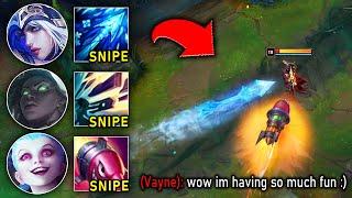 WE PLAYED 3 SNIPERS AND HAD HILARIOUS CROSS MAP ULTS FT. IOKI - League of Legends