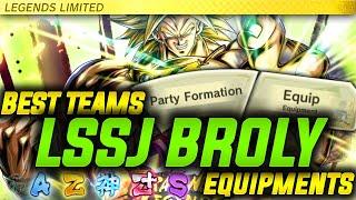 BEST TEAMS & EQUIPMENTS FOR LL LSSJ BROLY Dragon Ball Legends