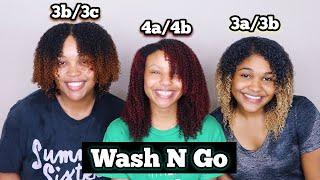 THE SAME WASH N GO COMBO ON 3 DIFFERENT HAIR TYPES