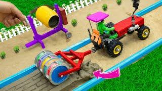 Diy tractor making asphalt road new technology  diy mini construction machine  @SunFarming