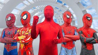 ALL RED SPIDER-MAN vs MYSTERY RED-GUY  SuperHeroes In nightmare ???  Funny  Nerf Gun War Movie 