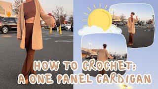 how to crochet one panel easy comfy cardigan perfect for beginners