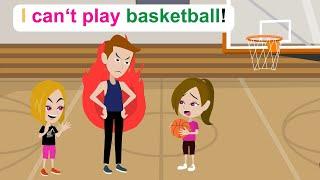 Ella cant play basketball - Funny English Animated Story - Ella English