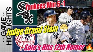 Yankees vs White Sox Full Highlights  Judge Grand Slam & Sotos Hits 12th Homer  Yankees Win 6 -1
