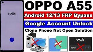 OPPO A55 FRP Bypass  Clone Phone Not Open Solution  Without Pc  Android 1213  FRP Unlock