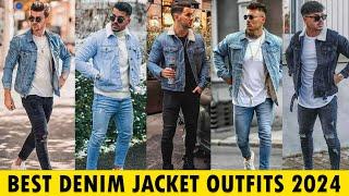 Best Denim Jacket Outfit Ideas For Men 2024  Denim Jacket For Men  Winter Fashion For Men 2024
