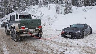 My AMG GT R is Towed Out by the G63 6x6 Again  VLOG