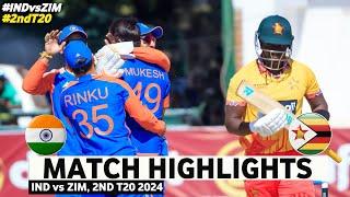 India vs Zimbabwe 2nd T20 2024 Highlights  7th July 2024  IND vs ZIM today Highlights