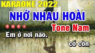 Nhớ Nhau Hoài Karaoke Tone Nam Nhạc Sống 2022  Trọng Hiếu