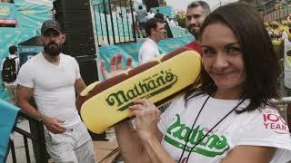 Nathans Famous Hot Dog Eating Contest Crowd Compilation
