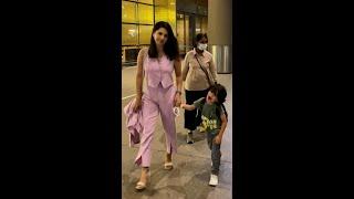 #SunnyLeone was sighted at Mumbai airport with her husband and kids. #ytshorts #pinkvilla