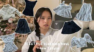 YESSTYLE clothing haul + how I style • acubi style pinterest inspired trendy and winter aesthetic