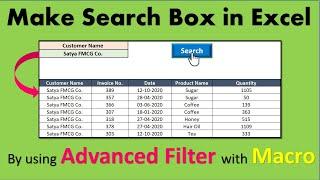 Search Box in Excel by using Advanced Filter and Macro