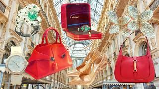 Shopping in Milan VALENTINO GUCCI CARTIER FERRAGAMO ZIMMERMANN..... Luxury Shopping Vlog 2024.