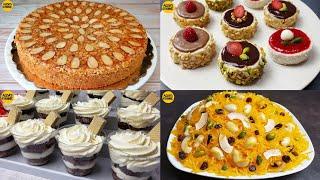 Easy Desserts 4 Recipes For Eid by Aqsas Cuisine Zarda Badam Cake NO Bake Dessert Dessert Cups