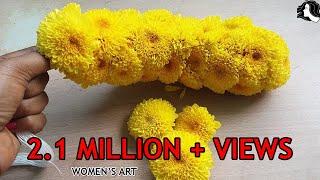 how to make samanthi flower garland  samanthi poo malai kattuvathu eppadi in tamil