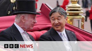 King Charles Queen Camillia and Prince William greet Japans Emperor Naruhito  BBC News