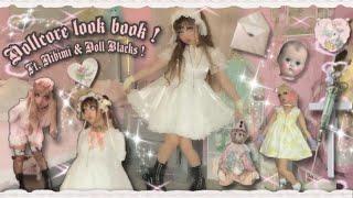 dollcoremorute look book ft. Dolly stores Nibimi & Doll Blacks