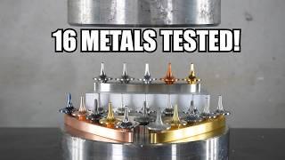 From Titanium to Tungsten 16 Metal Spinning Tops vs the Hydraulic Press