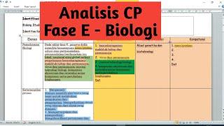 Analisis Capaian Pembelajaran CP Fase E