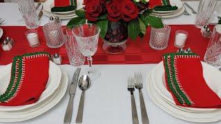 طريقة ترتيب وتنظيم مائدة جميلة وانيقة لعيد الميلاد How to set a Pretty and Elegant Christmas Table