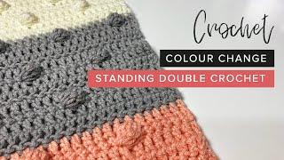 Easy Crochet Colour Change with Standing Double Crochet   Tuesday Tips  Perfect for Blankets