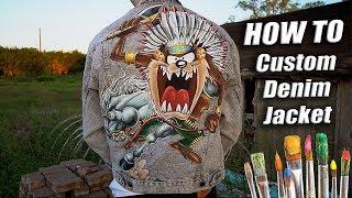 How To Custom Paint Denim Jackets Taz x Wild West Tutorial  DIY