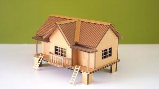 Easily make a simple bungalow  house out of cardboard - DIY