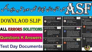 ASF Online Apply Errors Solution Asf Last Date Get Physical Slip Errors Q a rahay Hain Website Issue