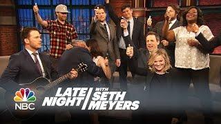 The Parks and Recreation Cast Sings “Bye Bye Li’l Sebastian” - Late Night with Seth Meyers