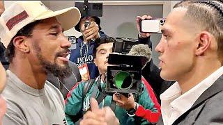 David Benavidez HUGS Demetrius Andrade after beating him down