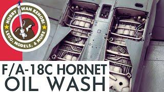 Plastic Scale Model Build - Hasegawa FA-18C Hornet in 148 - Oil Wash Tinting Canopy
